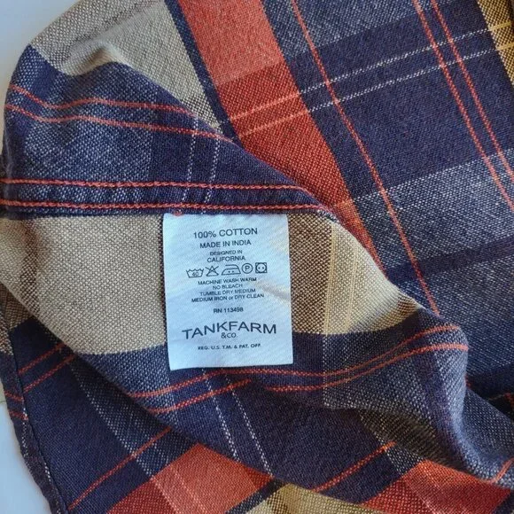 TankFarm & Co Men's Plaid Full Zip Shirt Jacket Shacket Western  Size Medium - Picture 9 of 9